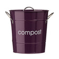 Orsina Purple Compost Bin – Galvanised Steel Kitchen Food Waste Caddy