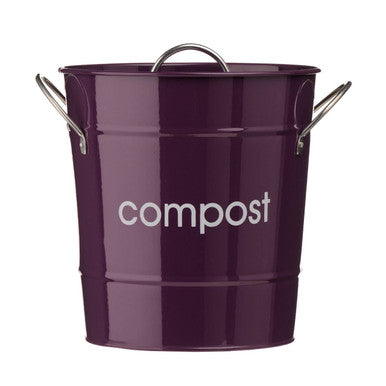 Orsina Purple Compost Bin – Galvanised Steel Kitchen Food Waste Caddy