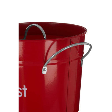 Orsina Red Compost Bin – Galvanised Steel Kitchen Scrap Bucket