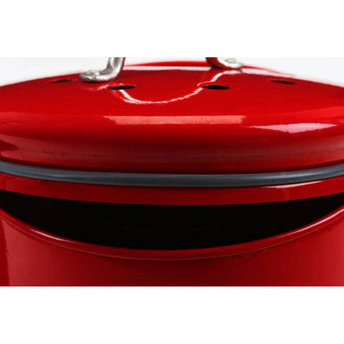 Orsina Red Metal Kitchen Compost Bin with Odour Filter and Handle