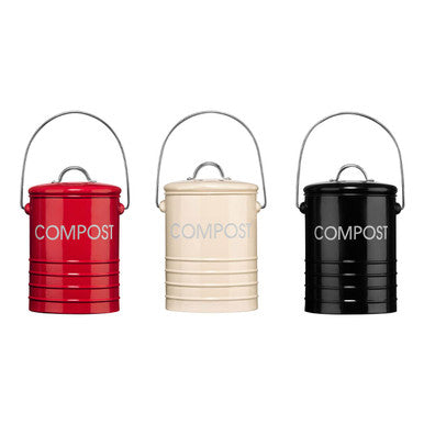 Orsina Black Metal Compost Bin with Handle and Odour Filter