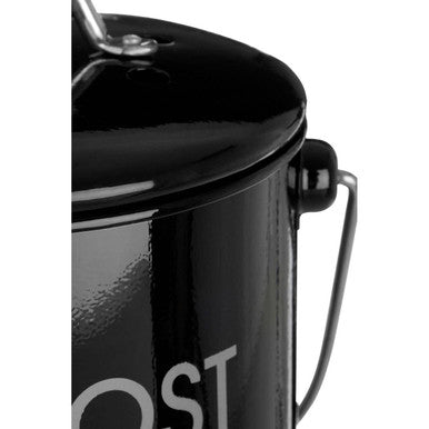 Orsina Black Metal Compost Bin with Handle and Odour Filter