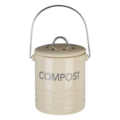 Orsina Cream Metal Compost Bin | Odour-Control Countertop Caddy