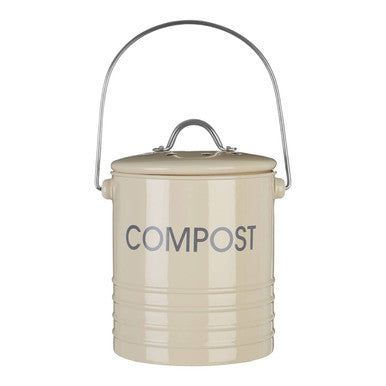 Orsina Cream Metal Compost Bin | Odour-Control Countertop Caddy
