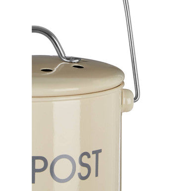 Orsina Cream Metal Compost Bin | Odour-Control Countertop Caddy