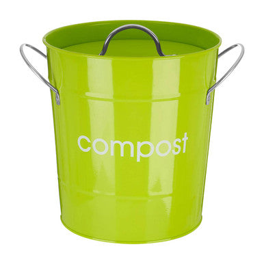 Orsina Lime Green Compost Bin | Galvanised Steel Kitchen Countertop Bin