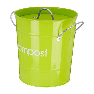 Orsina Lime Green Compost Bin | Galvanised Steel Kitchen Countertop Bin