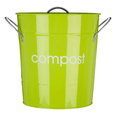 Orsina Lime Green Compost Bin | Galvanised Steel Kitchen Countertop Bin