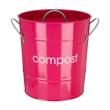 Orsina Hot Pink Compost Bin – Galvanised Steel Kitchen Waste Bucket