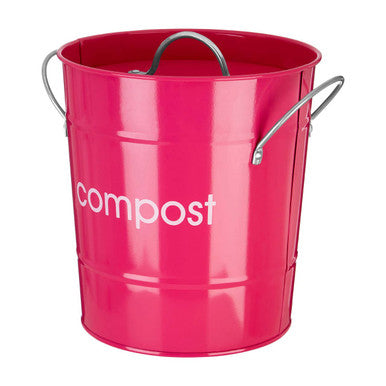 Orsina Hot Pink Compost Bin – Galvanised Steel Kitchen Waste Bucket