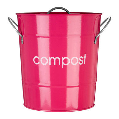 Orsina Hot Pink Compost Bin – Galvanised Steel Kitchen Waste Bucket