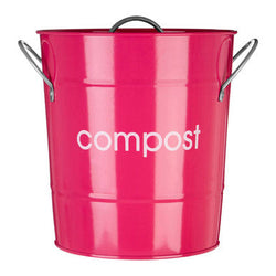 Orsina Hot Pink Compost Bin – Galvanised Steel Kitchen Waste Bucket