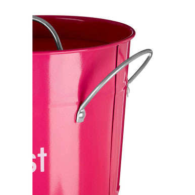 Orsina Hot Pink Compost Bin – Galvanised Steel Kitchen Waste Bucket
