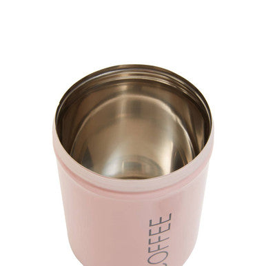 Orsina Liberty Coffee Canister – Pink Enamel & Stainless Steel Storage