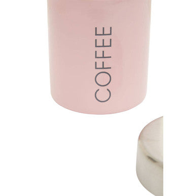 Orsina Liberty Coffee Canister – Pink Enamel & Stainless Steel Storage