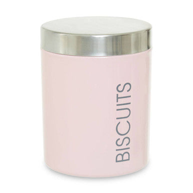 Orsina Liberty Light Pink Metal Biscuit Canister | Enamel Food Storage