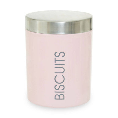 Orsina Liberty Light Pink Metal Biscuit Canister | Enamel Food Storage