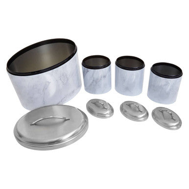 Orsina Easton 4-Piece Marble Effect Kitchen Storage Canister Set