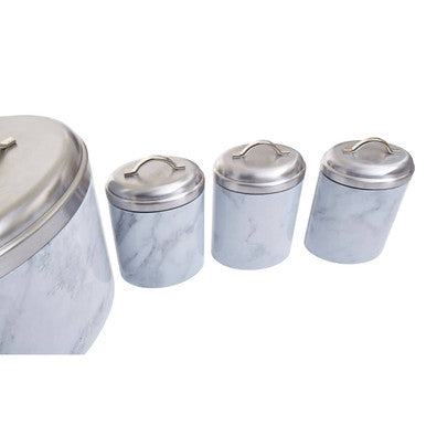 Orsina Easton 4-Piece Marble Effect Kitchen Storage Canister Set