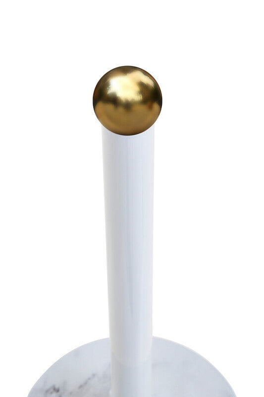 Orsina Kitchen Roll Holder – White Marble Effect and Gold Metal