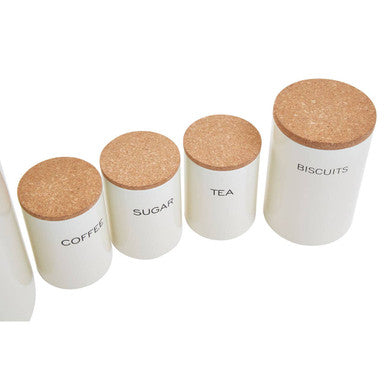 Orsina Easton 5 Piece Kitchen Storage Set – Cream Bread Bin & Canisters