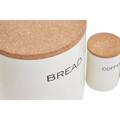 Orsina Easton 5 Piece Kitchen Storage Set – Cream Bread Bin & Canisters