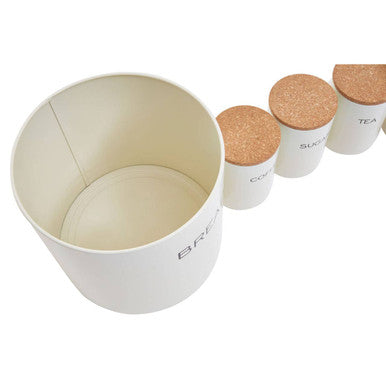 Orsina Easton 5 Piece Kitchen Storage Set – Cream Bread Bin & Canisters