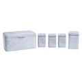 Orsina Easton 5-Piece Kitchen Storage Set – White Marble Effect Metal