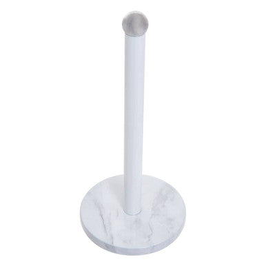 Orsina White Marble Effect Kitchen Roll Holder – Stainless Steel