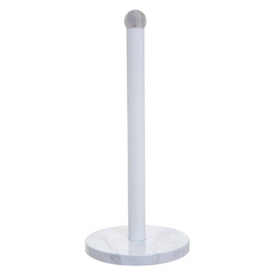 Orsina White Marble Effect Kitchen Roll Holder – Stainless Steel