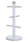Orsina Easton Marble Effect and Silver Mug Tree | 6 Cup Holder Stand