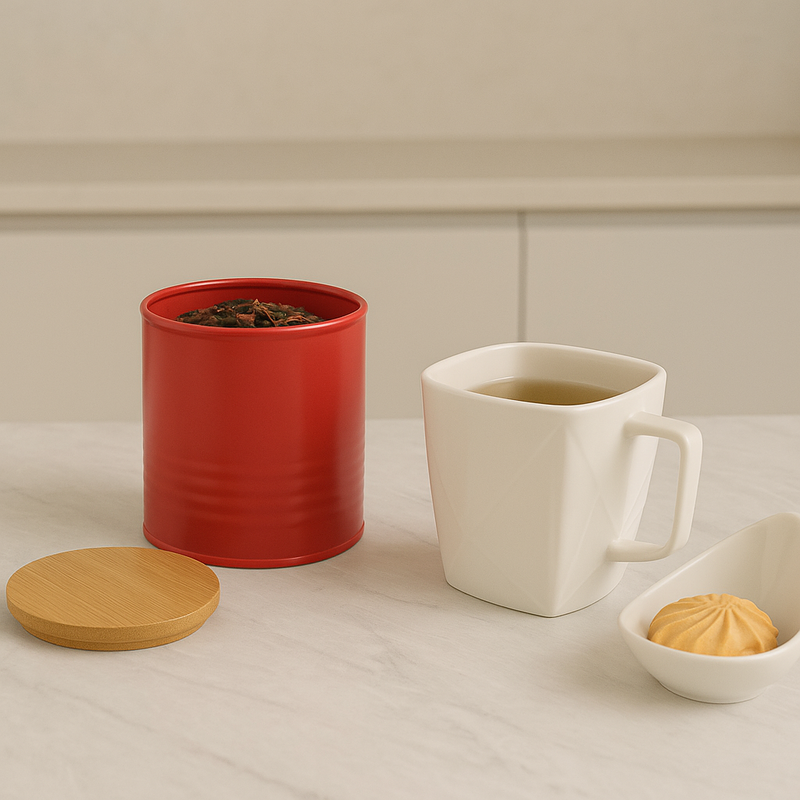 Orsina Alton Red Kitchen Canisters – Set of 3 Embossed Food Storage