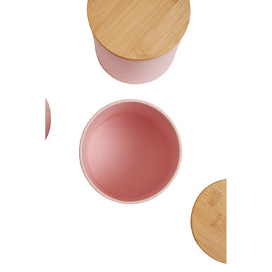 Orsina Alton Pink Kitchen Canisters – Set of 3 with Bamboo Lids