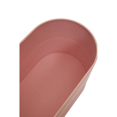 Orsina Alton Pink Bread Bin – Oval Metal Storage with Bamboo Lid