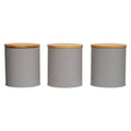 Orsina Alton Grey Kitchen Canisters with Bamboo Lids - Set of 3