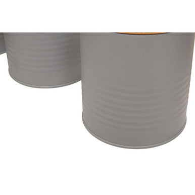 Orsina Alton Grey Kitchen Canisters with Bamboo Lids - Set of 3
