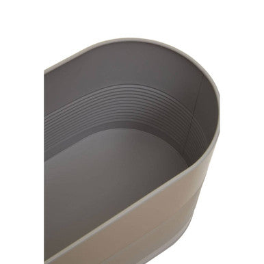 Orsina Alton Grey Bread Bin – Oval Metal Storage with Bamboo Lid