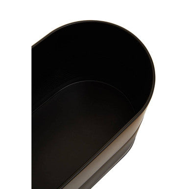 Orsina Alton Black Bread Bin – Metal Storage Box with Bamboo Lid