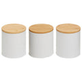 Orsina Alton White Kitchen Canisters with Bamboo Lids – Set of 3