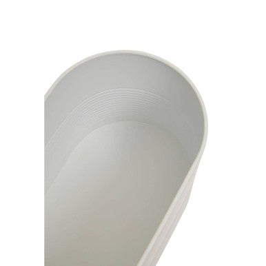 Orsina Alton White Bread Bin – Oval Metal Storage with Bamboo Lid