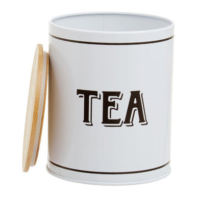 Orsina White Metal Tea Canister – Minimalist Kitchen Storage Jar