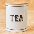 Orsina White Metal Tea Canister – Minimalist Kitchen Storage Jar