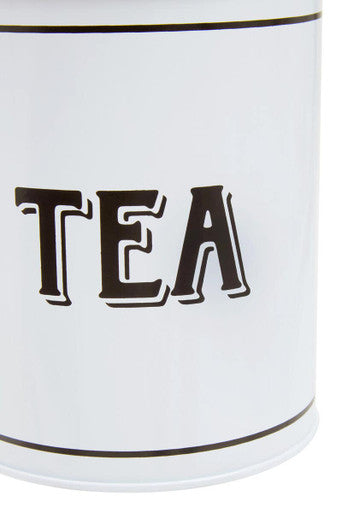 Orsina White Metal Tea Canister – Minimalist Kitchen Storage Jar