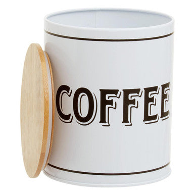 Orsina White Metal Coffee Canister – Airtight Kitchen Storage Container