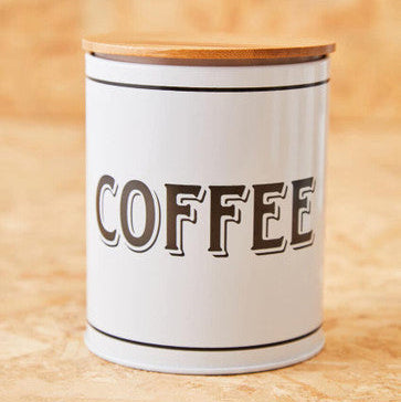 Orsina White Metal Coffee Canister – Airtight Kitchen Storage Container