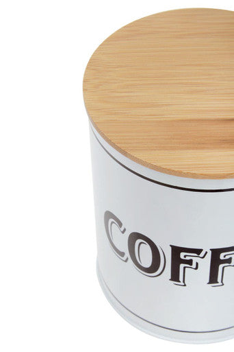 Orsina White Metal Coffee Canister – Airtight Kitchen Storage Container