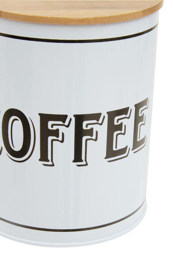 Orsina White Metal Coffee Canister – Airtight Kitchen Storage Container