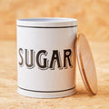 Orsina White Metal Sugar Canister – Minimalist Kitchen Storage Jar