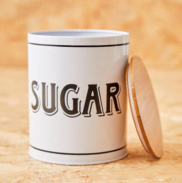 Orsina White Metal Sugar Canister – Minimalist Kitchen Storage Jar