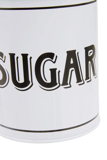 Orsina White Metal Sugar Canister – Minimalist Kitchen Storage Jar